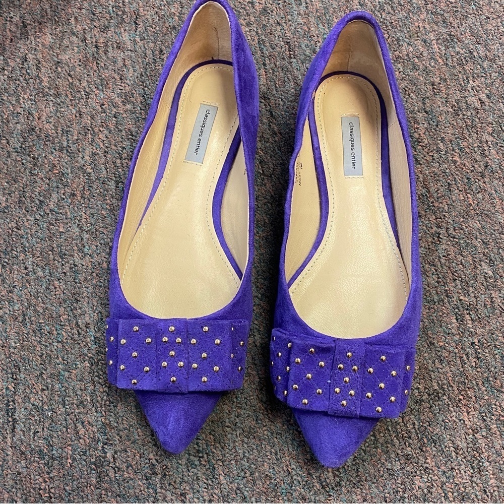 Classique entier purple flats size 8